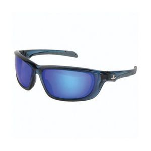 Safety Glass, Dual Lens, Series: USS Defense UD1 Premium, BossMan™ Mirror Duramass® HC Lens Coating, Blue Diamond Mirror Lens, Translucent Dark Blue Frame, Polycarbonate Frame, Bayonet Temple, Specifications Met: ANSI Z87+, MIL-PRF-31013