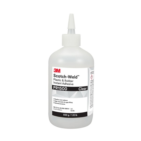 Instant Adhesive, Series: PR Series, Bottle Container, 1 lb Container, Ethyl Base, 20 to 100 s Setting, 24 hr Curing, Clear