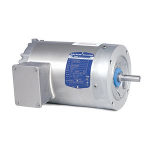 AC Motor, 1.5 HP, 208/230/460 VAC, 4.4/4.2/2.1 A, 60 Hz, 3 ph, 1755 RPM, 1 Speed, Totally Enclosed Not Ventilated, 56C Frame, 5/8 in Shaft, Reversible, Service Factor: 1.15, Sealed Bearing, 4.49 ft-lb, C-Face Footless Mount, 40 C, Insulation Class: Class F, Stainless Steel, 12.95 in L x 10.25 in W