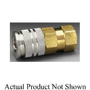 Hose Socket, High Pressure Industrial Interchange, Series: Whitecap™, For Use With: 3M™ W-9435 and W-2929 Supplied Air Hose, 3M™ Whitecap™ Helmets, Specifications: 1/4 in Body, 1/4 in FPT, Steel/Brass, Brass, 1 in OAL Dimensions
