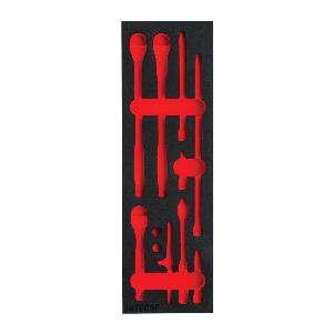Foam Tray, For Use With: J47000S Tool Set, Polyethylene Foam, Black/Red, 5 in W x 16 in D x 1-1/4 in H Dimensions