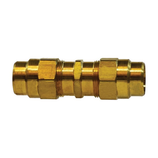 Tube Union, Union, 3/8 Inch Nominal, 0.97 Inch Hex, 2.55 Inch Length, 125 psi, -40 to 120 °F, CA360 Brass