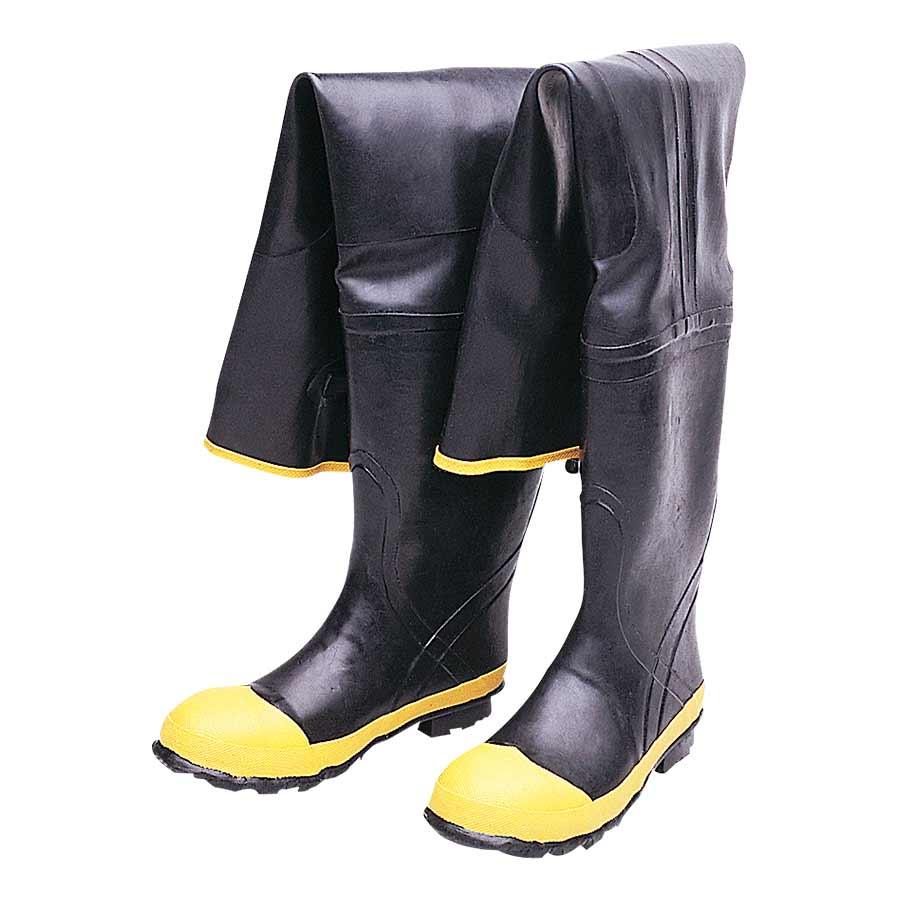Boot, Adjustment, Series: 1531, SZ 10 Size, 32.5 in Height, Black/Yellow, Steel Toe, Fabric Upper, Rubber Midsole