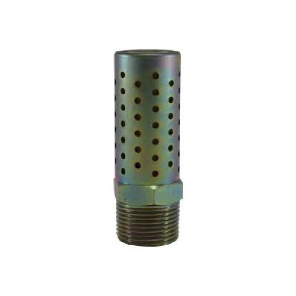 Muffler, High Flow, 1 Inch Size, 50 micron Filter, 300 psi Pressure, 35 to 160 °F, Mesh Stainless Steel Element/Steel Body