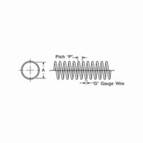 Plated Wire Spring Guard, 1.122 in Dia, 14 ga Wire, 7/32 in Pitch, Steel, Domestic