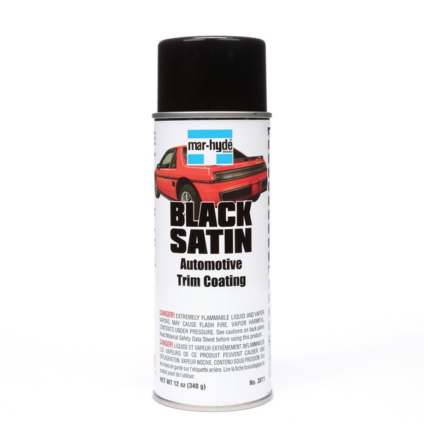 Automotive Trim Coating, 1-Component, Series: Black Satin™, 12 oz, Can, Aerosol Spray, Black