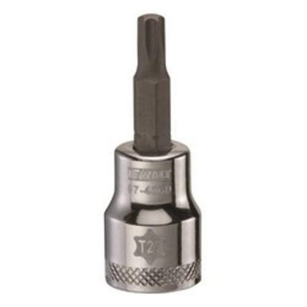Socket Driver Bit, Measurement System: Imperial, 3/8 in Drive, Torx® Bit, T27 Bit, Chrome Vanadium Alloy Steel