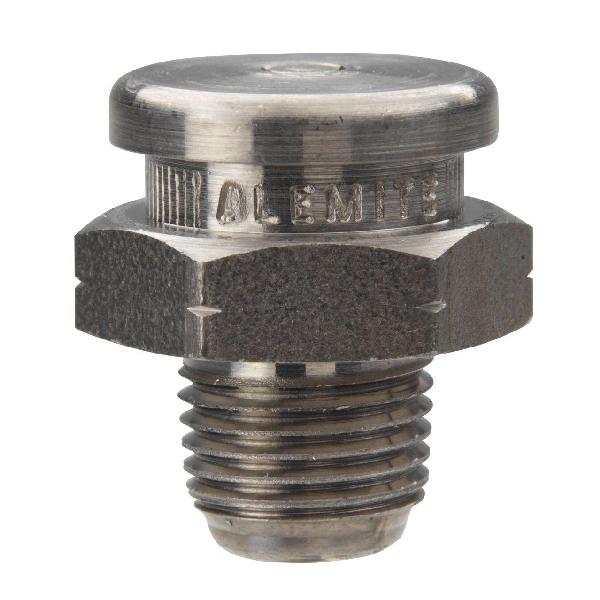 Button Head Fitting, Standard, 1/8 in PTF, 3/4 in Overall Length, 11/32 in Shank Length, 5/8 in Hex, Trivalent Zinc Plated