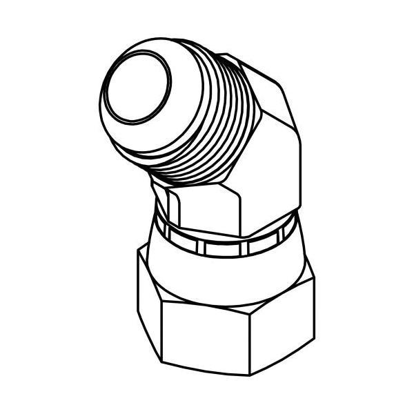 Elbow, Series: 6502, 7/16-20 Nominal, 37 deg Male JIC x 37 °Female JIC Swivel End Style, 45 deg Angle, 316 Stainless Steel