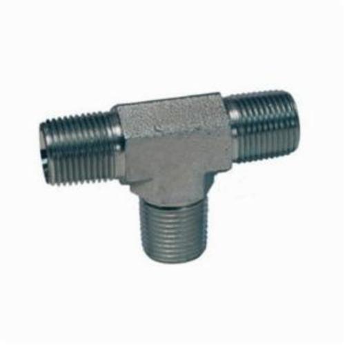 Hydraulic Tee, Series: 5600, 1/4-18 Nominal, Male NPTF, 5000 psi, Carbon Steel, Zinc Plated, Domestic