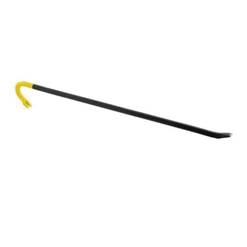 Wrecking Bar, Beveled Chisel/Slotted Claw Tip, 1-1/4 in, 1 in Tip Width, 24 in Overall Length, 3/4 in Overall Width, 3/4 in Dia, Hex Handle, Forged Steel, Powder Coated/Yellow