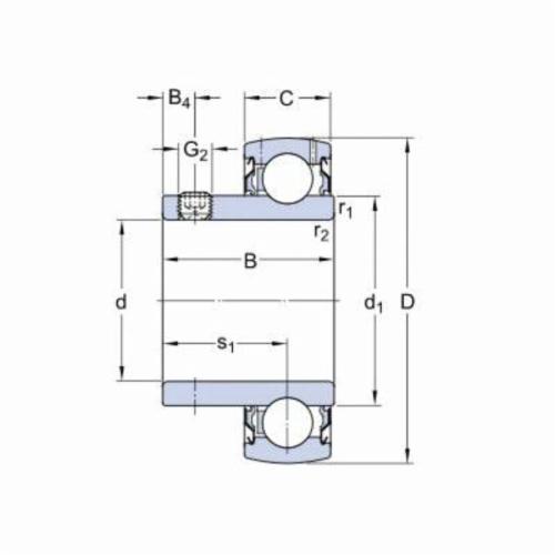 Ball Insert Bearing, Round, Series: YAT, 1-3/16 Inch Bore Diameter, 2.4409 Inch Outside Diameter, 1.189 Inch Width, 4384 lbf Dynamic/2518 lbf Static, 6300 RPM Maximum, Uncoated