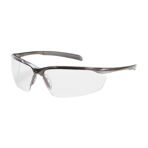 Safety Glasses, Dual Standard, Series: 250-33, Anti-Fog/Anti-Scratch Lens Coating, Clear Lens, Semi-Rimless, Gloss Bronze Frame, Polycarbonate Frame, Polycarbonate Lens, 99.99 % UV Protection, Bayonet Temple, ANSI Z87.1+, CSA Z94.3 Specifications Met