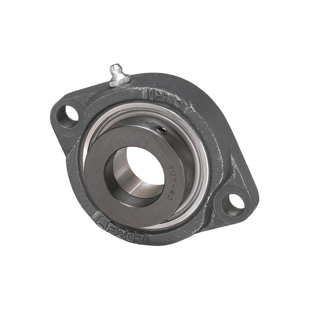 Flange Mount Ball Bearing Unit, Light Duty, Series: SALF, 30 mm Bore, 2-Bolt Flange Mounting, 113 mm Overall Length/Diameter, Eccentric Collar Locking Device, Cast Iron Bearing