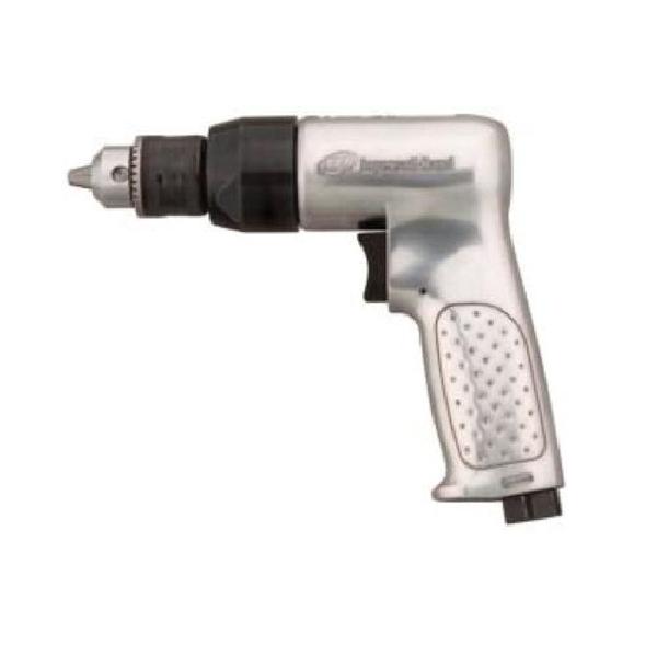 Air Drill, General Duty Reversible, Tool/Kit: Bare Tool, 3/8 in Chuck, Keyed/Standard Chuck, 2000 RPM, 1/2 HP, 4 cfm Average/26 cfm at Load, 90 PSI Air, 1/4 in NPTF in NPTF Air Inlet, Trigger Throttle, 3/8 in Minimum Hose Size, Aluminum Housing, Pist