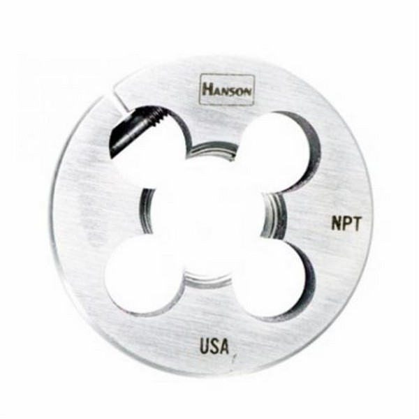 Round Die, Measurement System: Imperial, 1/2-14 Thread, NPT Thread, High Carbon Steel