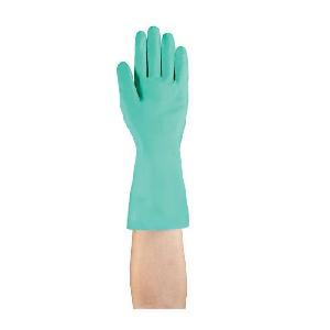Chemical-Resistant Gloves, Industrial Latex-Free Light Duty, Series: 37-145, SZ 6 Size, Rubber/PPE Palm, Nitrile/Rubber/PPE, Green, Sandy/Smooth, Left/Right Hand, Sandpatch Grip Style, Unlined Lining, Gauntlet Cuff, Unsupported Support, Nitrile Coati