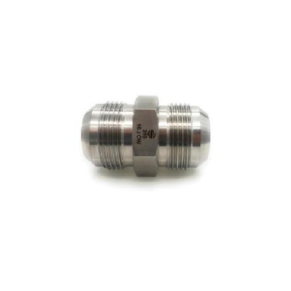 Stainless Adapters Hydraulic Union, Straight, 1/2 Inch Nominal, Male JIC 37 °Flare, 1.618 Inch Length, 4500 psi, 1000 °F, 316 Stainless Steel, Import