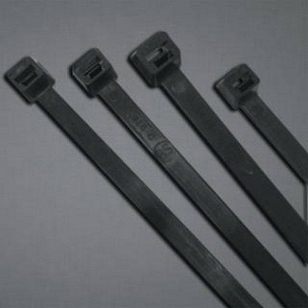 Cable Ties, 7.6 Inch Length, 50 Pound Tensile Strength, UV Stabilized, Black, 100/Bag