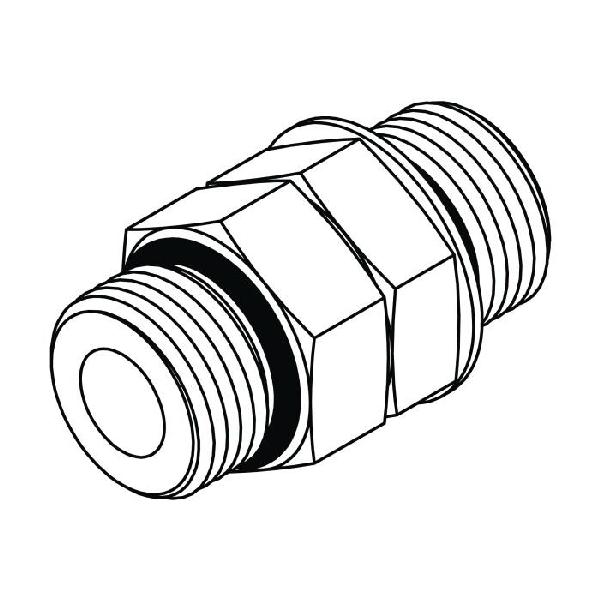 Hydraulic O-Ring Adjustable Union, 1 5/16-12 Inch Male O-Ring, 1 5/16-12 Inch Male O-Ring, Steel