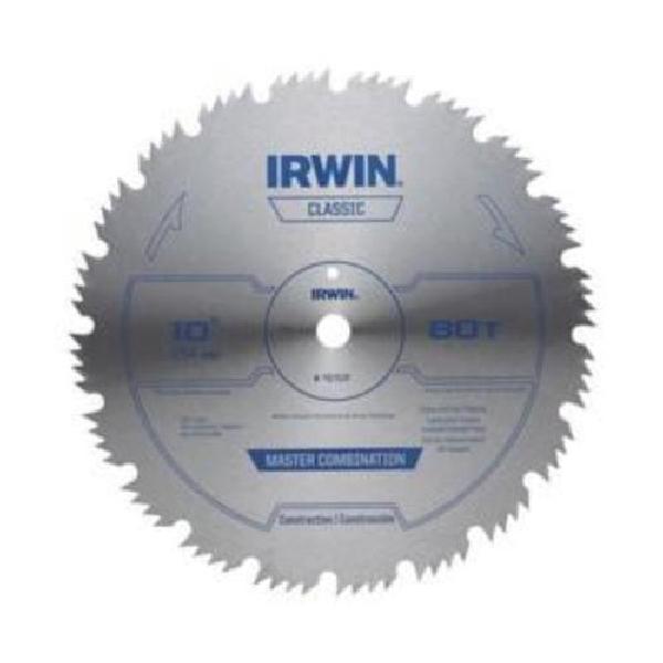 Circular Saw Blade, 10 in Diameter, 5/8 in Arbor, Top/Face Hollow Ground Teeth, 80 Teeth, 6° Tooth Angle, 5900 RPM Maximum, 0.11 in Kerf, High Carbon Steel Cutting Edge, High Carbon Steel Blade, Applicable Materials: Wood