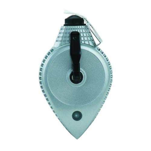 Chalk Line Reel, 100 ft Line Length, Polyester Line, 1 oz, Universal Hook, 1:1 Gear Ratio, Die Cast Aluminum Case, Blue/Gray Case