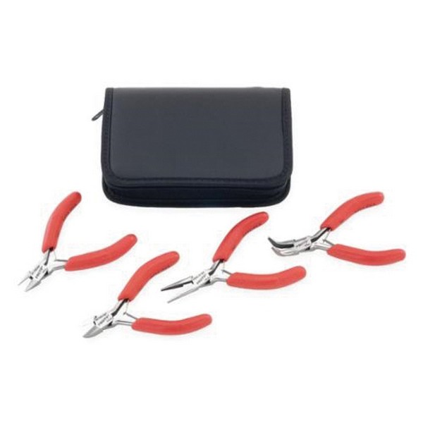 Plier Set, ESD Precision Miniature, 4 Piece, Specifications Met: ANSI, Steel