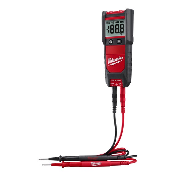 Auto Voltage/Continuity Tester, Auto-Function, LED Light Source, +/-3% + 5 Digits Accuracy, LCD Display, AAA Alkaline Battery, 600 VAC/VDC Supply, Plastic, Red