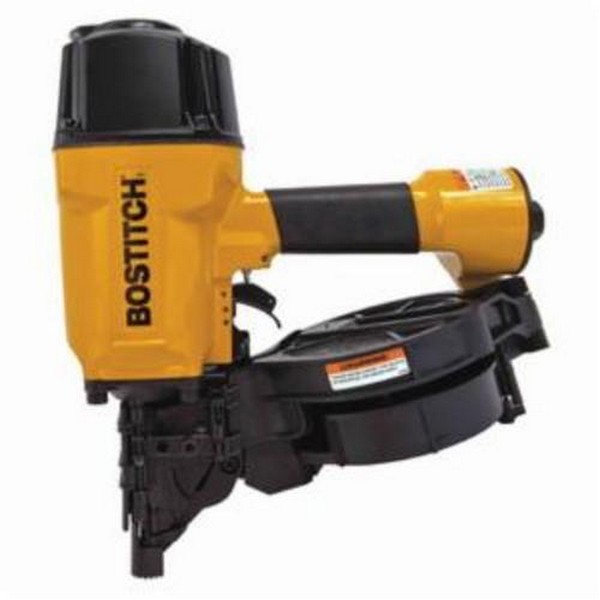 Coil Nailer, Angle Pneumatic, Tool/Kit: Tool, 0.1 in Dia x 1-1/2 to 3-1/4 in L Fastener, Coil/Wire Collation, 15 °Collation, 300 Magazine, Contact/Sequential Actuation Trigger, 7.8 cfm Air Flow, 100 PSI Air, 1/4 in NPT Air Inlet, Adjustable Exhaust L