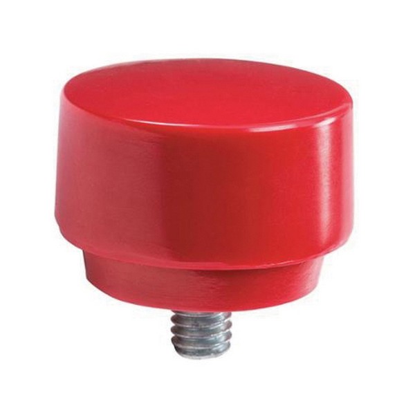 Surface Protective Hammer Tip, 2-1/2 in Tip Dia, Plastic Tip, Medium Hardness, Fits Hammers: Soft Face Hammer, Red