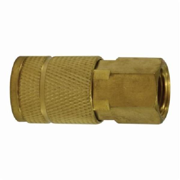 Quick Disconnect Coupler, Tru-Flate Parker Interchange, 1/4 Inch Nominal, Quick Disconnect Coupler x FNPT End Style, 250 psi Pressure, -4 to 176 °F, Brass, Import