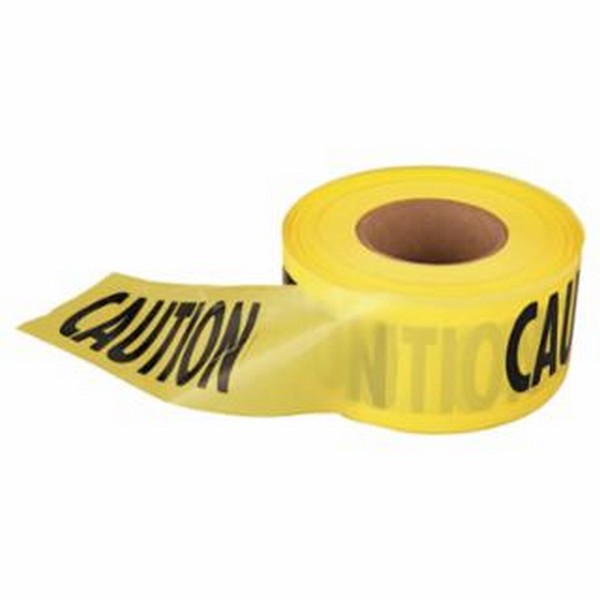 Safety Barricade Tape, 3 Inch Width, 1000 Foot Length, 2 mil Thickness, "CAUTION", Yellow