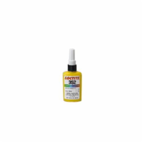 Light Cure Adhesive, 1-Part, Series: AA 352™, Bottle Container, 1 L Container, Acrylate Base, Yellow, 35.96 g/L VOC, Bonds To: Glass, Metal