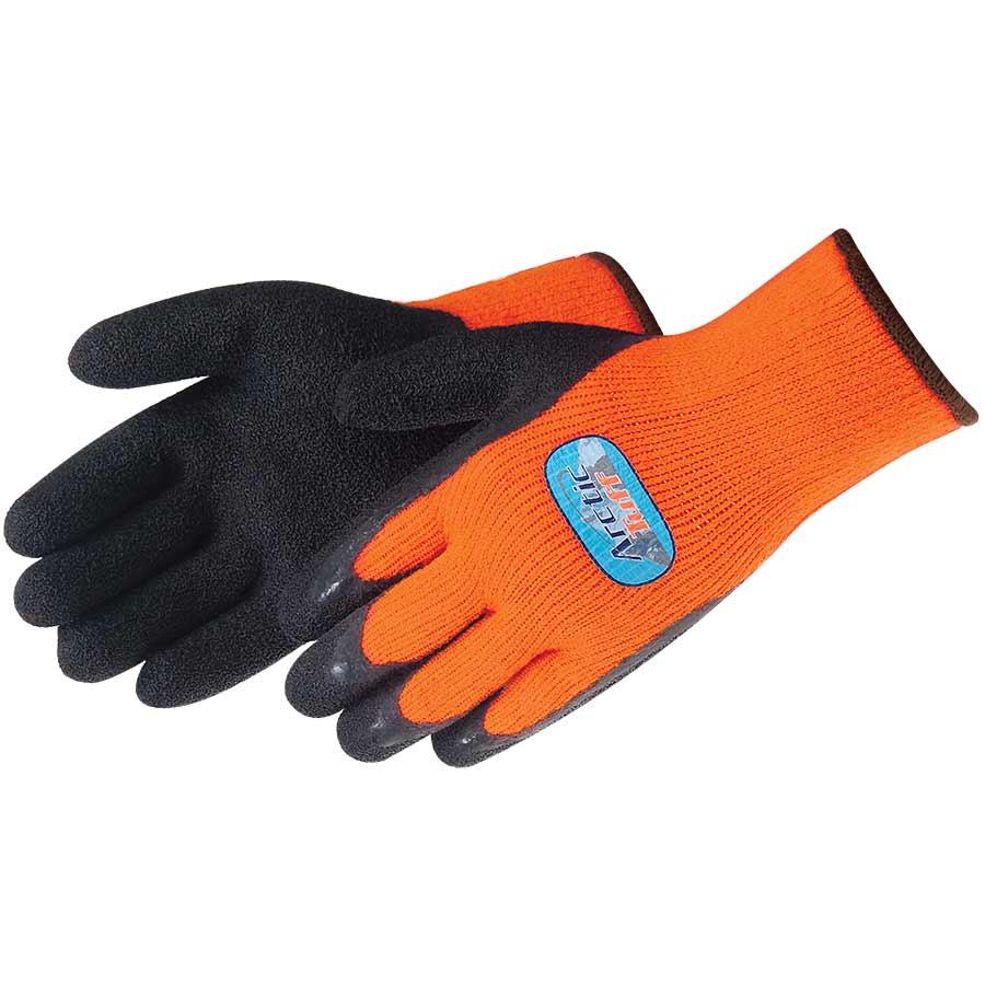 Gloves, Series: 4789HO, XL Size, Latex Palm, Acrylic, Black/Orange, Seamless Style, Knit Wrist Cuff, Resists: Abrasion/Cut/Puncture/Tear
