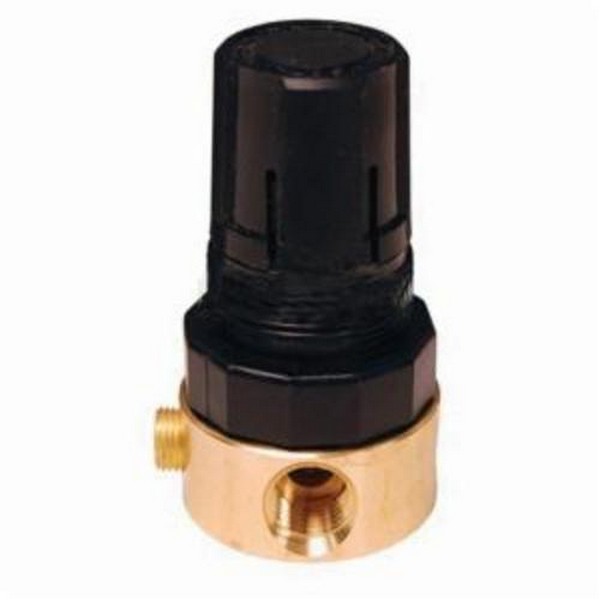 Regulator, Miniature Relieving, Series: R643, 1/4 Inch Port, 10 scfm, 2 to 125 psig Pressure, 40 to 120 °F, Brass Body