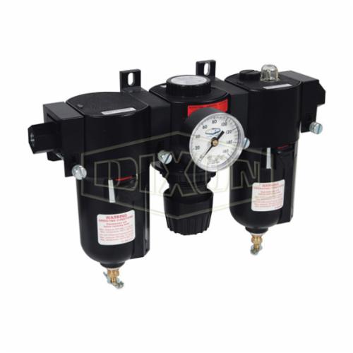 Combination Unit, Standard, Series: C26, 1/2 Inch NPT, 128 scfm, 0 to 200 psig, Zinc Bowl, 0 to 125 psig, Zinc