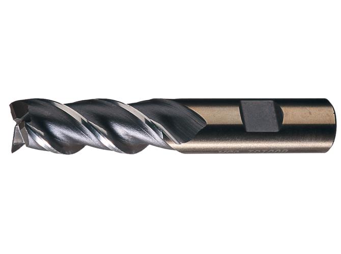 Finishing End Mill, Series: PM-3, 0.75 in Diameter Cutter, 3.8750 in Overall Length, 1.625 in Length of Cut, 3 Flutes, Spiral Flute, 0.75 in Shank Diameter, Right Cutting Direction, Weldon Flat Shank, HSS-E (PM), Uncoated