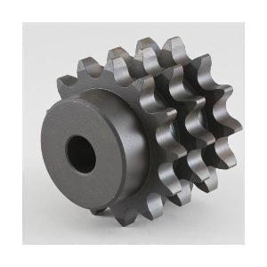 Multiple Strand Sprocket, Triple Strand Type B, 1 in Bore Dia, 4.22 in Outside Dia, 60-3 Chain, 16 Teeth, 3/4 in Pitch, 3.845 in, 3 in Hub Dia, 5/16 in Screw, 1/4 x 1/8 in Keyway, 3 in Length Through Bore, Carbon Steel, Black Oxide