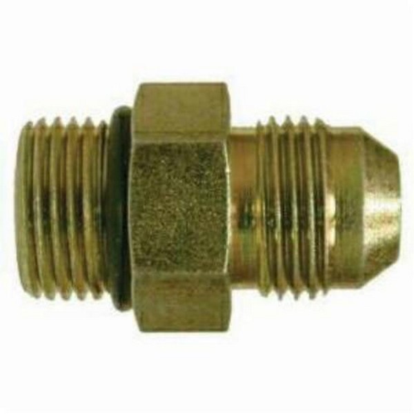 Connector, 3/4-16 x 9/16-18 Nominal, SAE Male JIC Flare x Male ORB, Steel
