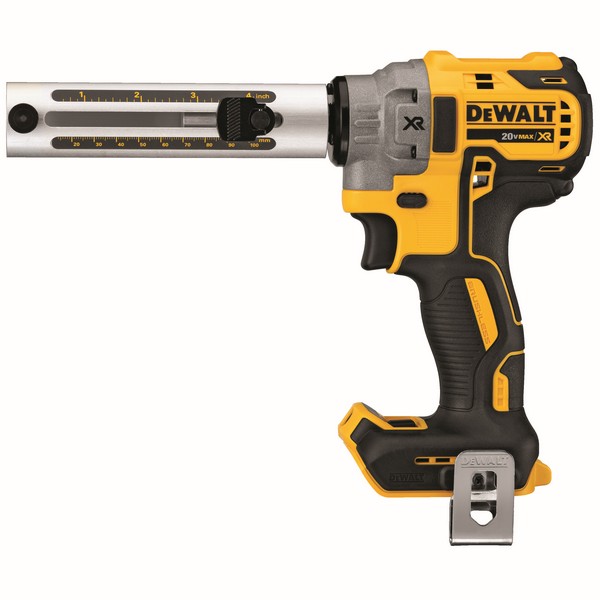 Cordless Cable Stripper, Bare Tool/Kit: Bare Tool, Cutting Capacity: 6 AWG to 750 kcmil Copper/Aluminum, 20 VDC, Lithium-Ion Battery, Plastic Housing, Black/Yellow, 10.39 in L x 2.5 in W x 6.95 in H