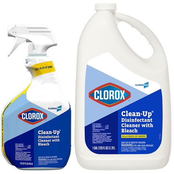 Disinfecting Cleaner With Bleach, 128 Oz Bottle, Fresh Scent, 4/Case
