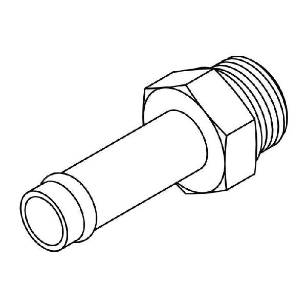 Adapter, Straight, Series: 4604, 1 in x 1-5/8-12 Nominal, Beaded Stem x Male O-Ring End Style, Steel