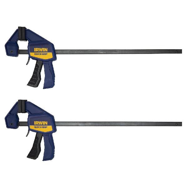 Bar Clamp, 1-Handed Mini Next Generation, 12 in Clamping, 2-7/16 in Throat Depth, 140 lb Clamping, Quick-Release™ Trigger Handle, Blue