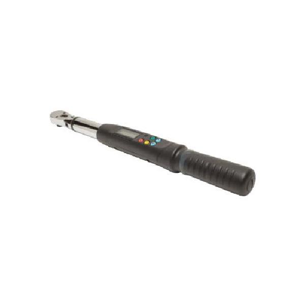 Torque Tester, Electronic Flex Head, 3/8 in Drive, 5 to 99 ft-lb Torque, Ratcheting Head, 16-45/64 in Overall Length, CW/CCW Rotation, +/-2%, +/-3% Accuracy, Setting: Follow Mode/Peak, Digital Display, Audible/Visual Indicator, (2) AA Batteries Power
