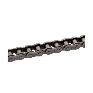 Chain, 1/4 in Pitch, 0.09 in Pin Dia, 0.13 in Roller Dia, 1/8 in Roller Width, 0.23 in Plate Height, 0.03 in Plate Thickness, 1 Strand, 10 ft Overall Length, Carbon Steel
