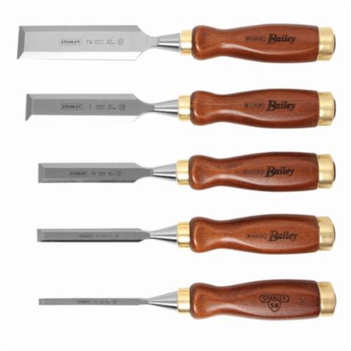 Chisel Set, 1/2 to 1-1/2 in Chisel, 5 Number of Chisels, 5 Piece, 16-975 - 1/4 in x 9 in, 16-977 -1/2 in x 9 in , 16-978 - 3/4 in x 9 in, 16-979 - 1 in x 9 in and 16-980 - 1-1/4 in x 9 in Chisels Set Contents, Yes Corrosion-Resistant, High Carbon Chr