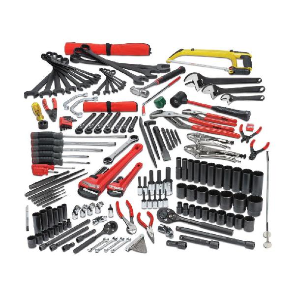 Railroad Roadway Set, Specifications: 3/8 in, 1/2 in Drive Tools, 1/4 in to 1-1/2 in Fasteners, 172 Piece, Rolling Cabinet Tool Storage, Tool Storage Included: (12) Drawer, Insulated: No