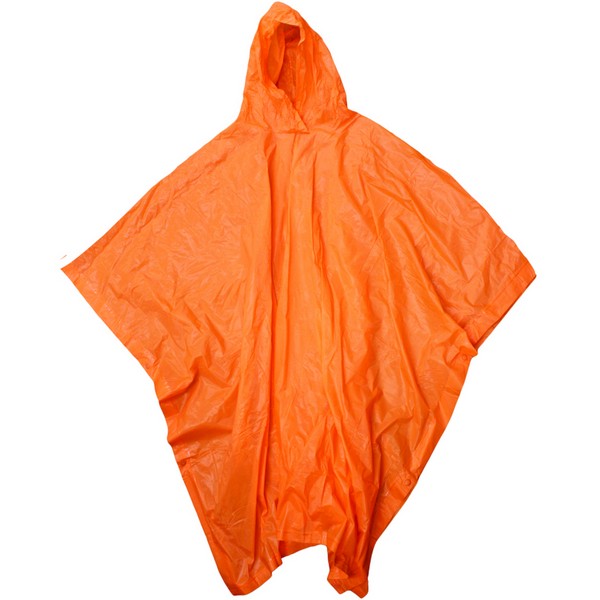 Rain Poncho, Waterproof, Universal Size, 80 in Length, Orange, 0.1 mm Vinyl