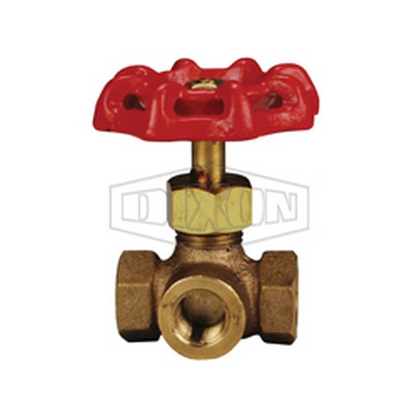 Gauge Valve, 3-Way, 1/4 Inch Nominal, FNPT End Style, 175 psi Pressure, Brass Body, Rubber Softgoods