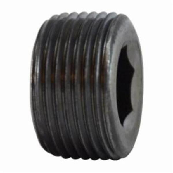 Countersunk Plug, Hex Socket, Plug Fitting/Connector Type, 3/8 Inch Nominal Size, NPTF, 0.44 Inch Length, 1010 Carbon Steel, Black Oxide, Domestic